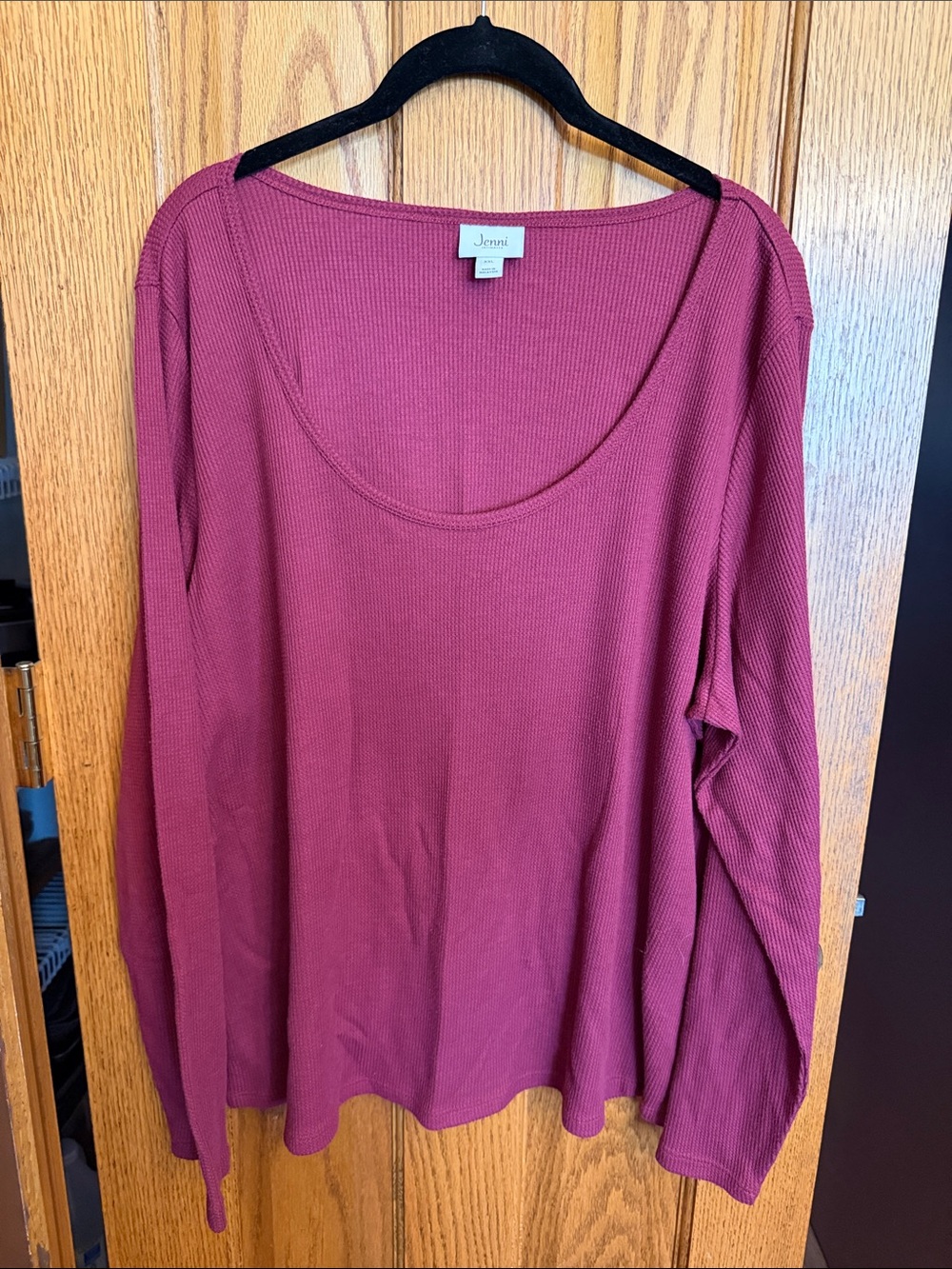 Jenni XXL Long Sleeve Scoop Neck Top